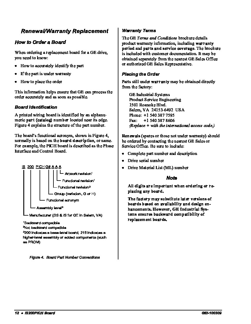 First Page Image of IS200PICH Phase Interface and Control Board Renewal and Replacement.pdf